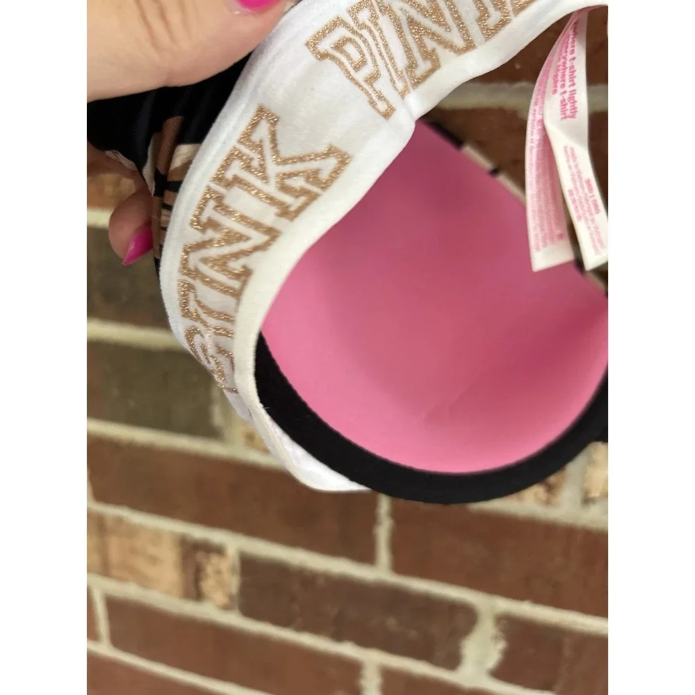 Pink Victoria's Secret Bra 36D Wear Everywhere T Shirt Lightly Lined Black Tan